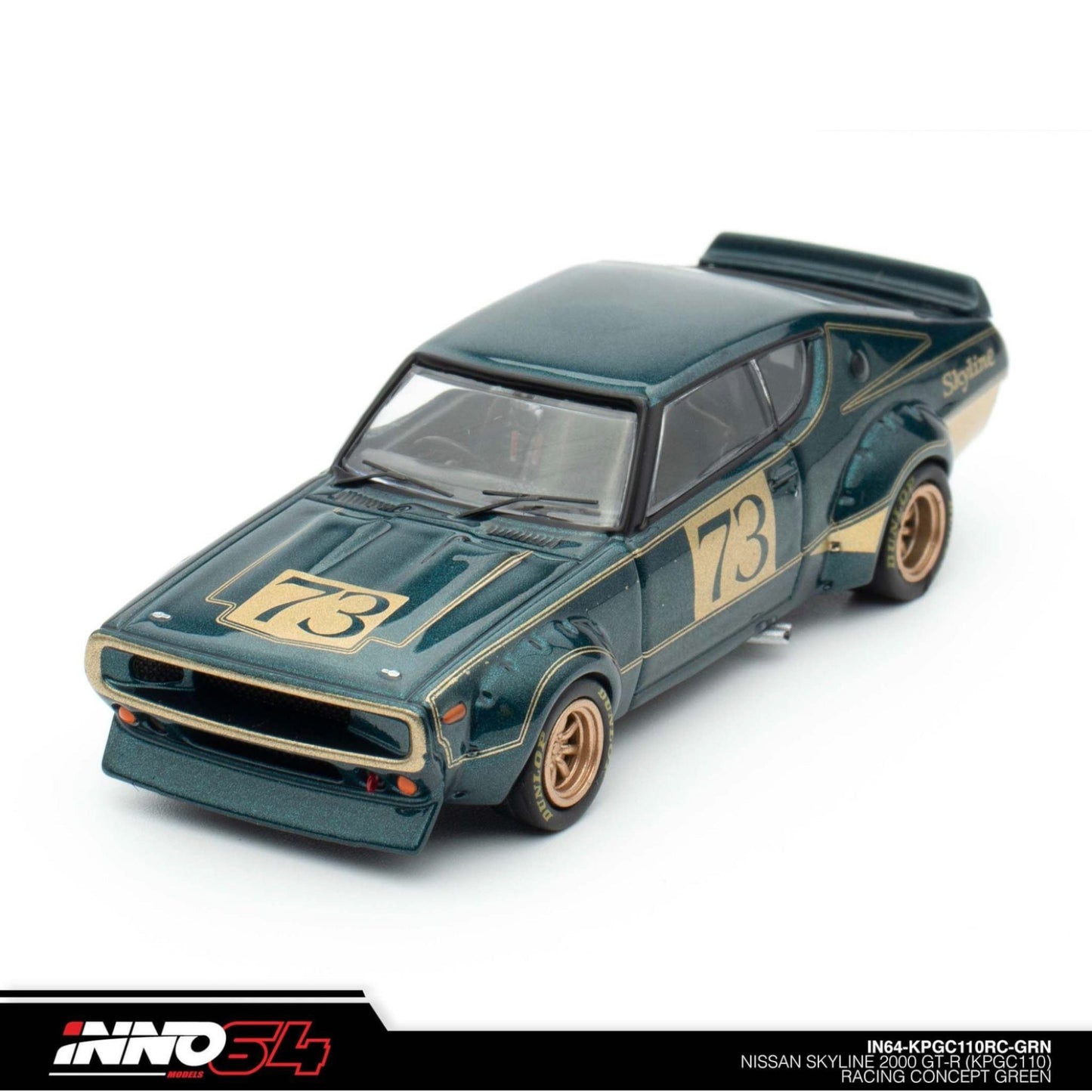 INNO64 - NISSAN SKYLINE 2000 GT-R (KPGC110) Racing Concept Green - IN64-KPGC110RC-GRN - 1:64