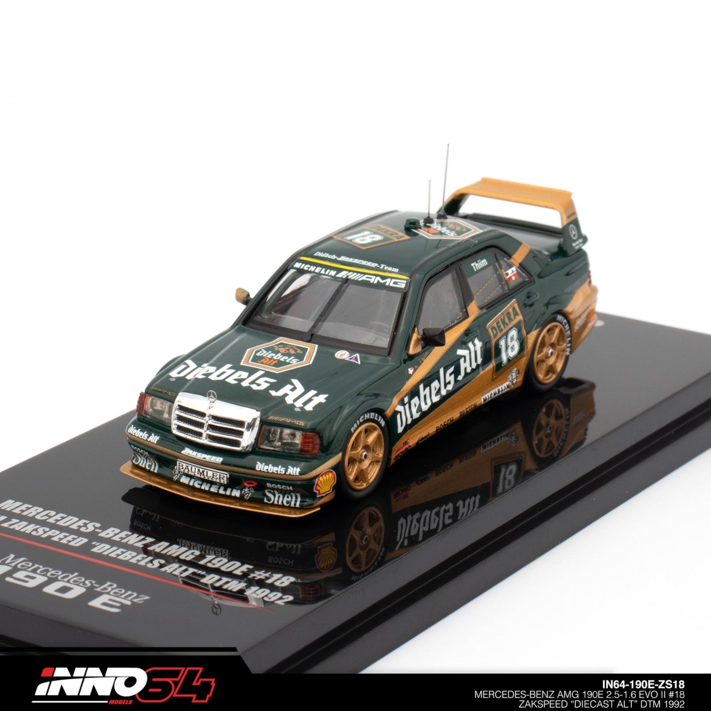 INNO64 - Mercedes-Benz AMG 190E 2.5-16 EVO II #18 Zakspeed "Diebels Alt' DTM 1992 - IN64-190E-ZS18 - 1:64
