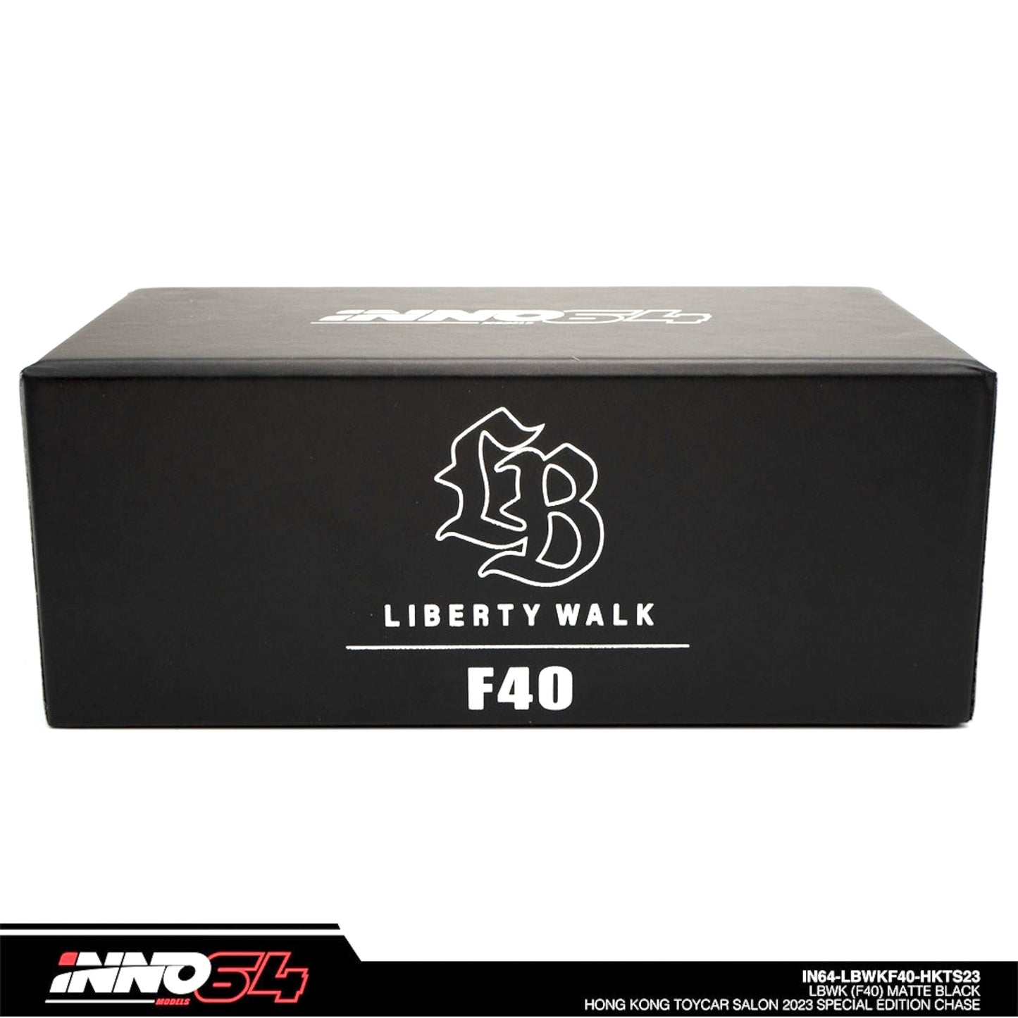 INNO64 - LBWK Ferrari F40, black/white - Chase Car - chrome - IN64-LBWKF40-HKTS23