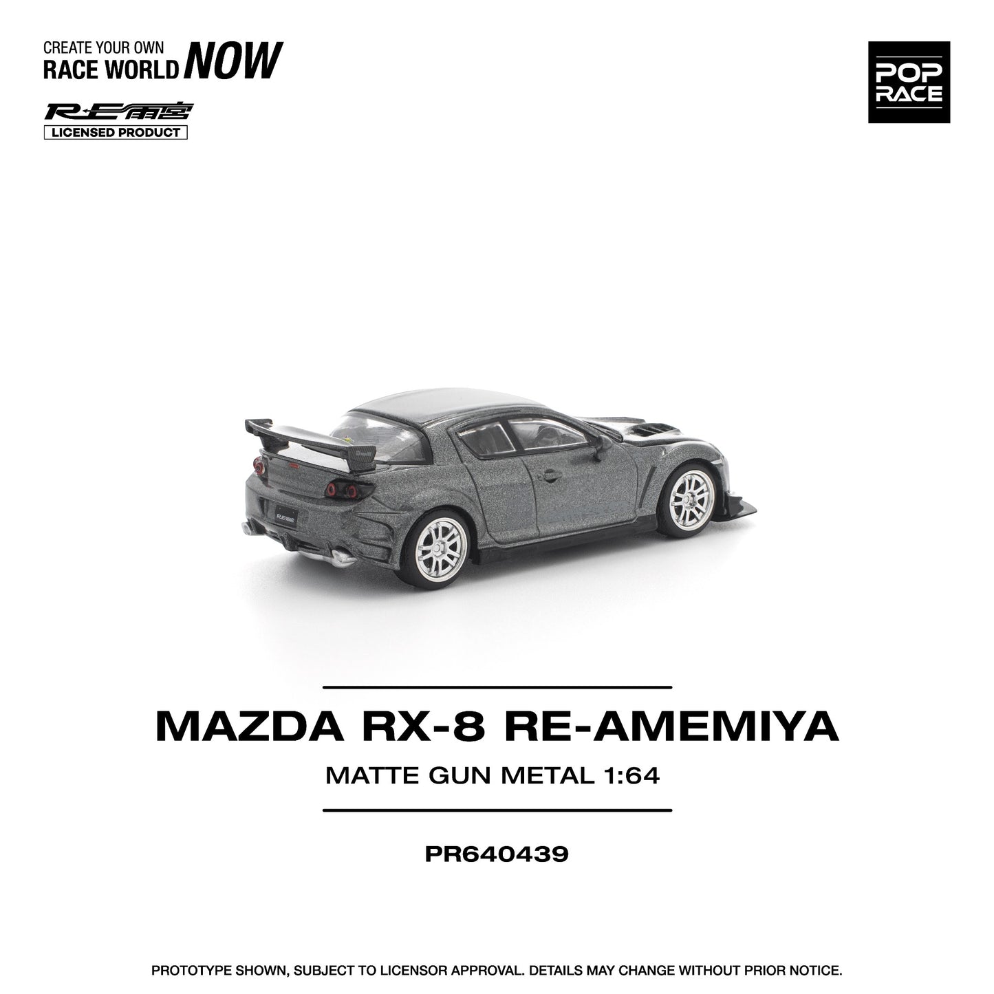 Pop Race - Pre-Order - Mazda RX-8 Re-Amemiya, matte gun metal - PR640439