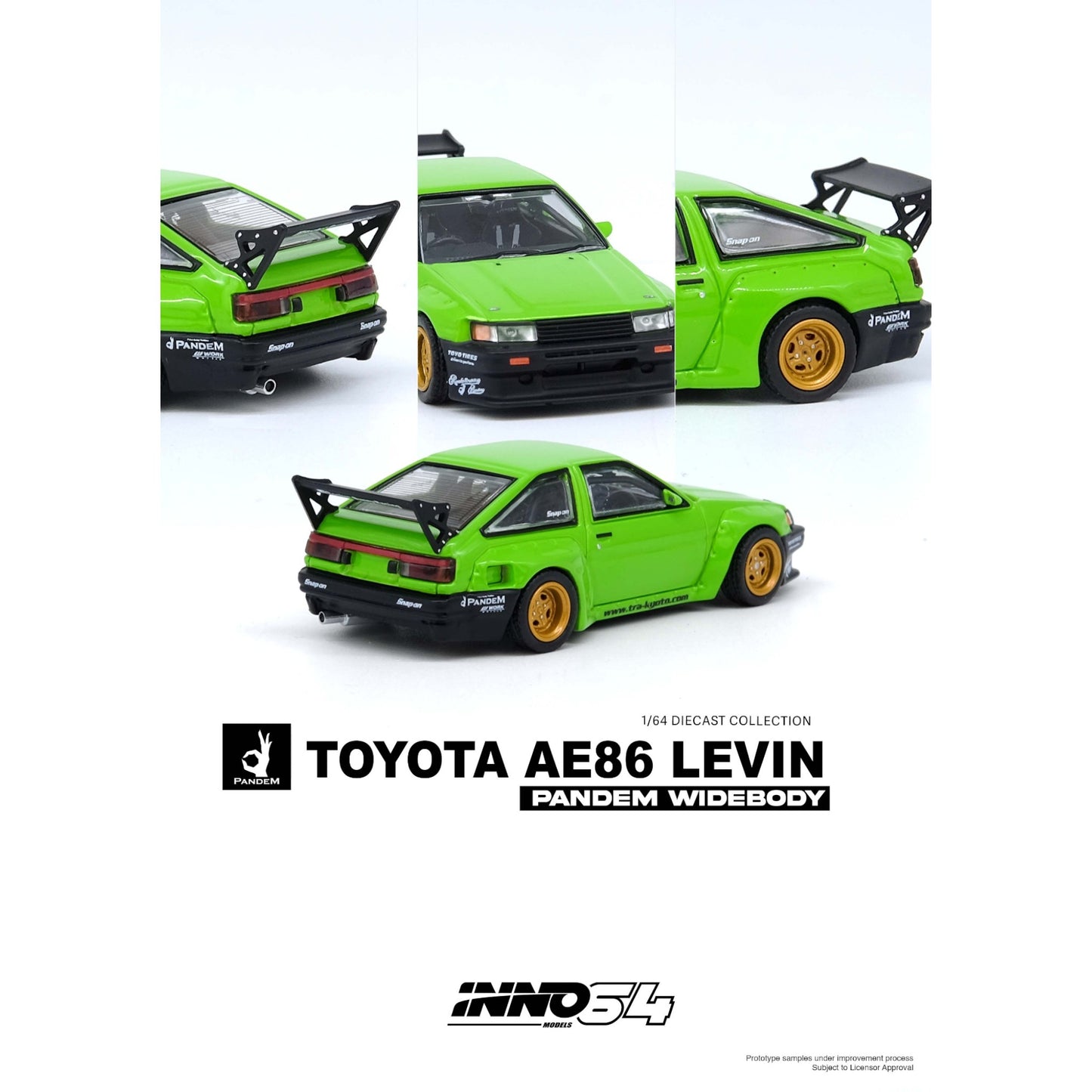 INNO64 - Toyota AE86 Levin "Pandem Rocket Bunny" Green - IN64-AE86PL-GRN