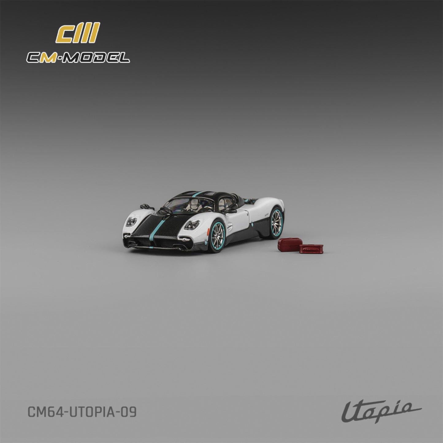 CM Model - Pre-Order - Pagani Utopia Pearl white with Carbon - CM64-Utopia-09 - 1:64