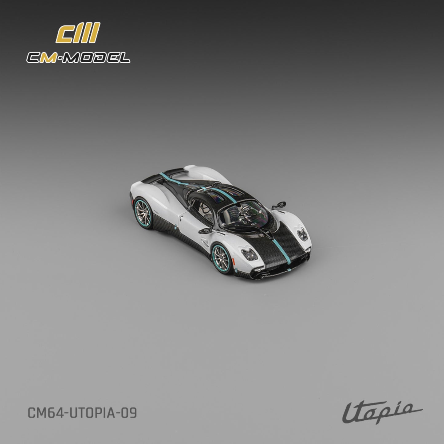 CM Model - Pre-Order - Pagani Utopia Pearl white with Carbon - CM64-Utopia-09 - 1:64
