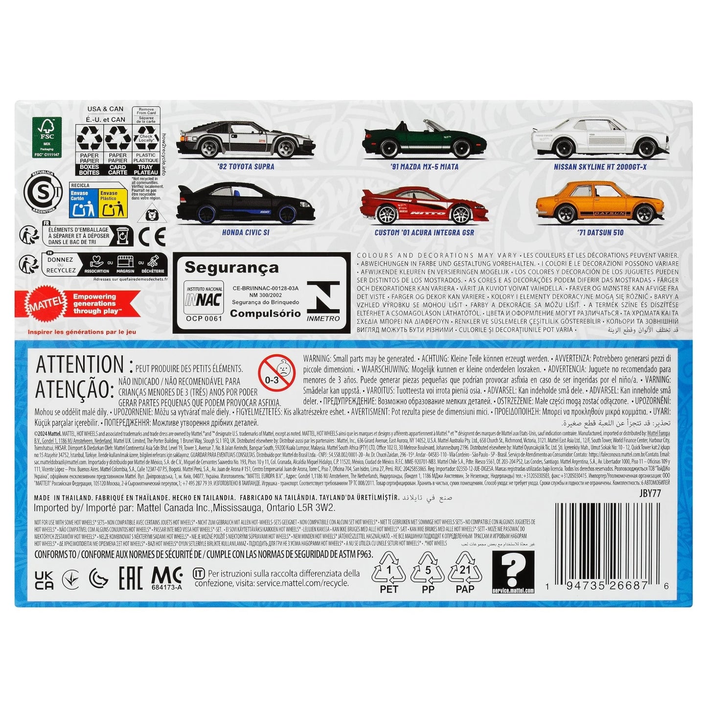 Hot Wheels 2025 - Streets of Japan 6 Car Multipack - 1:64 - JBY77