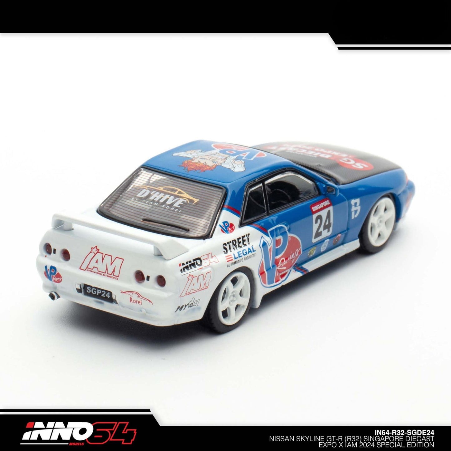 INNO64 - Nissan Skyline GTR R32 #24 *Singapore Diecast Expo 2024* - IN64-R32-SGDE24