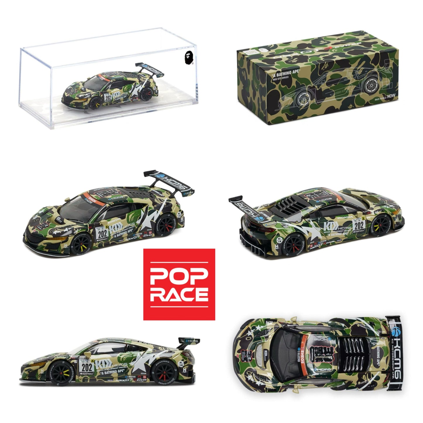 Pop Race - Pre-Order - HONDA NSX GT3 EVO22 KCMG BATHING APE - PR640027