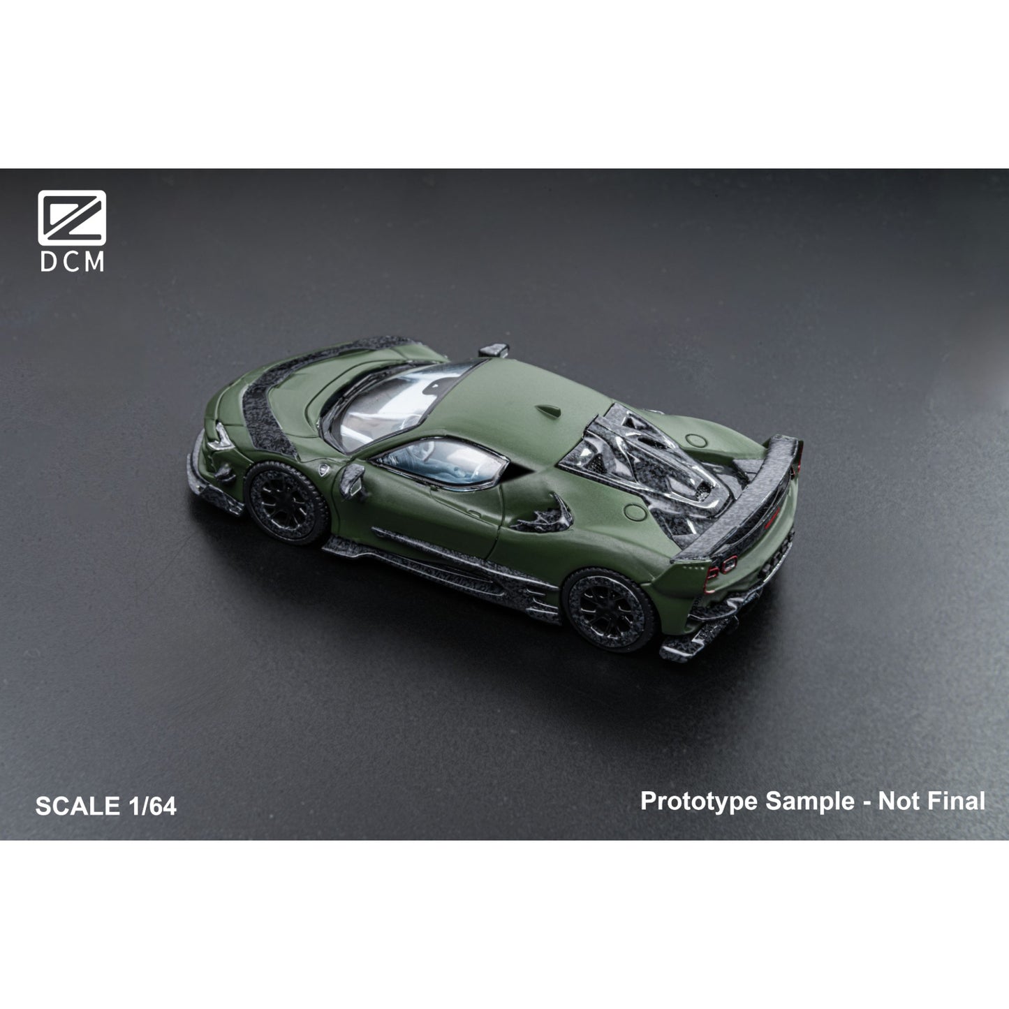 DCM Models - Pre-Order - Mansory SF90XX F9XX Roadster, Military green, Coupe - DCM64-MSF90-MGRN-C