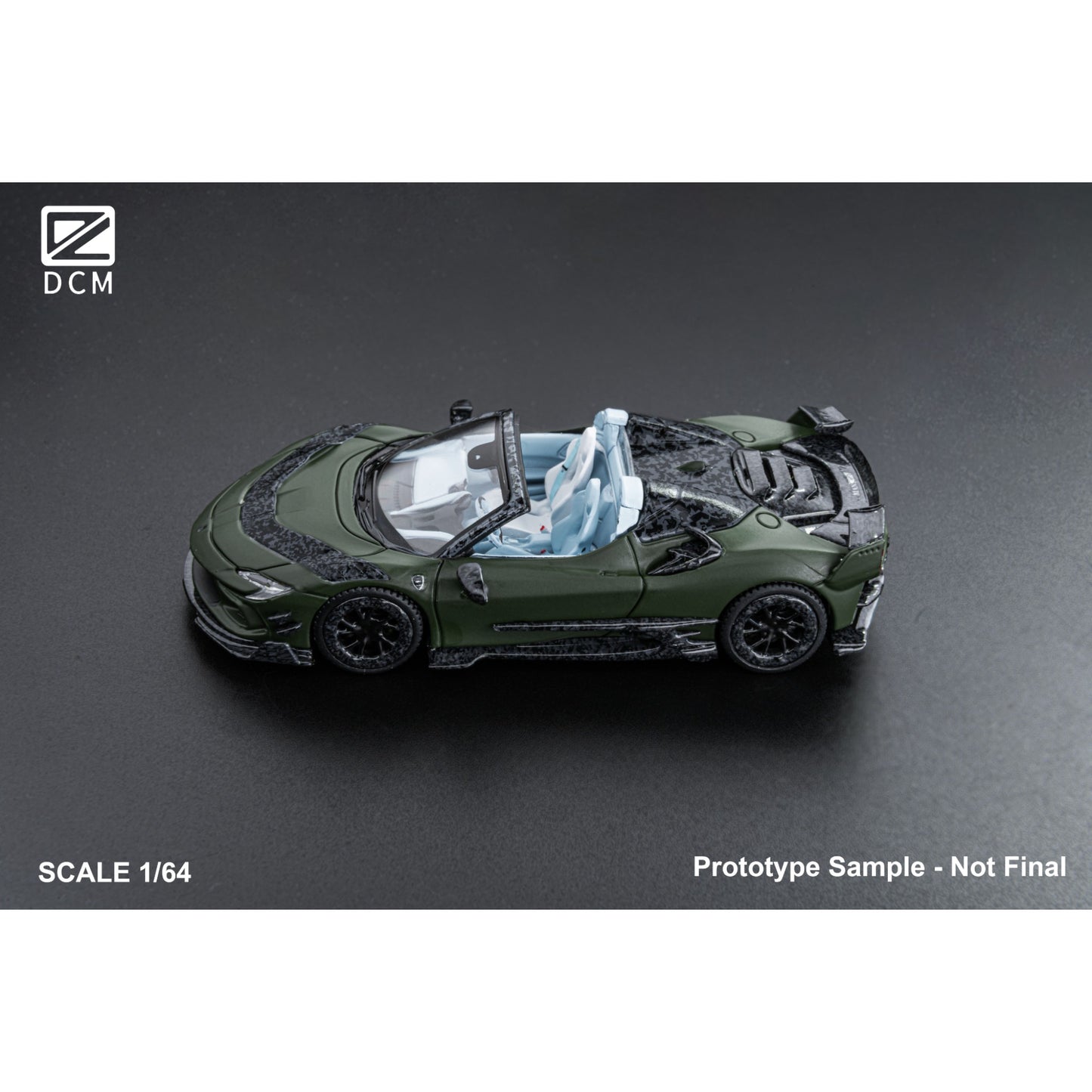 DCM Models - Pre-Order - Mansory SF90XX F9XX Roadster, Military green, Roadster - DCM64-MSF90-MGRN-R