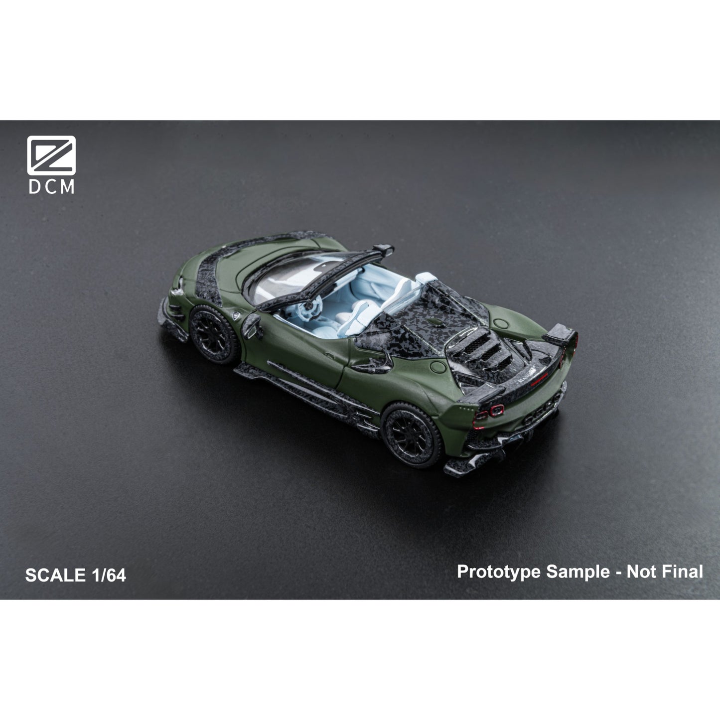 DCM Models - Pre-Order - Mansory SF90XX F9XX Roadster, Military green, Roadster - DCM64-MSF90-MGRN-R