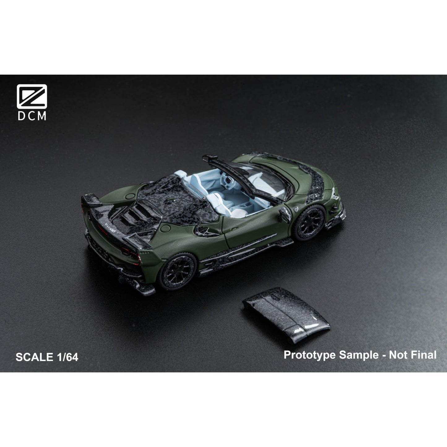 DCM Models - Pre-Order - Mansory SF90XX F9XX Roadster, Military green, Roadster - DCM64-MSF90-MGRN-R