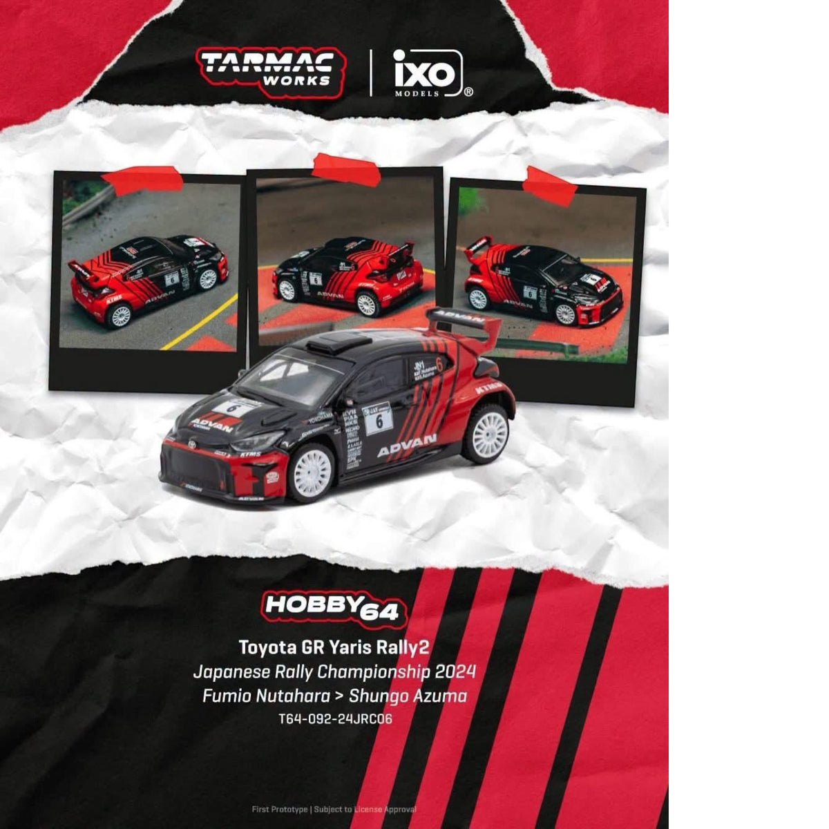 Tarmac Works - Pre-Order - 2024 Toyota Yaris GR Rally1 Hybrid #6 Fumio Nutahara - T64-092-24JRC06