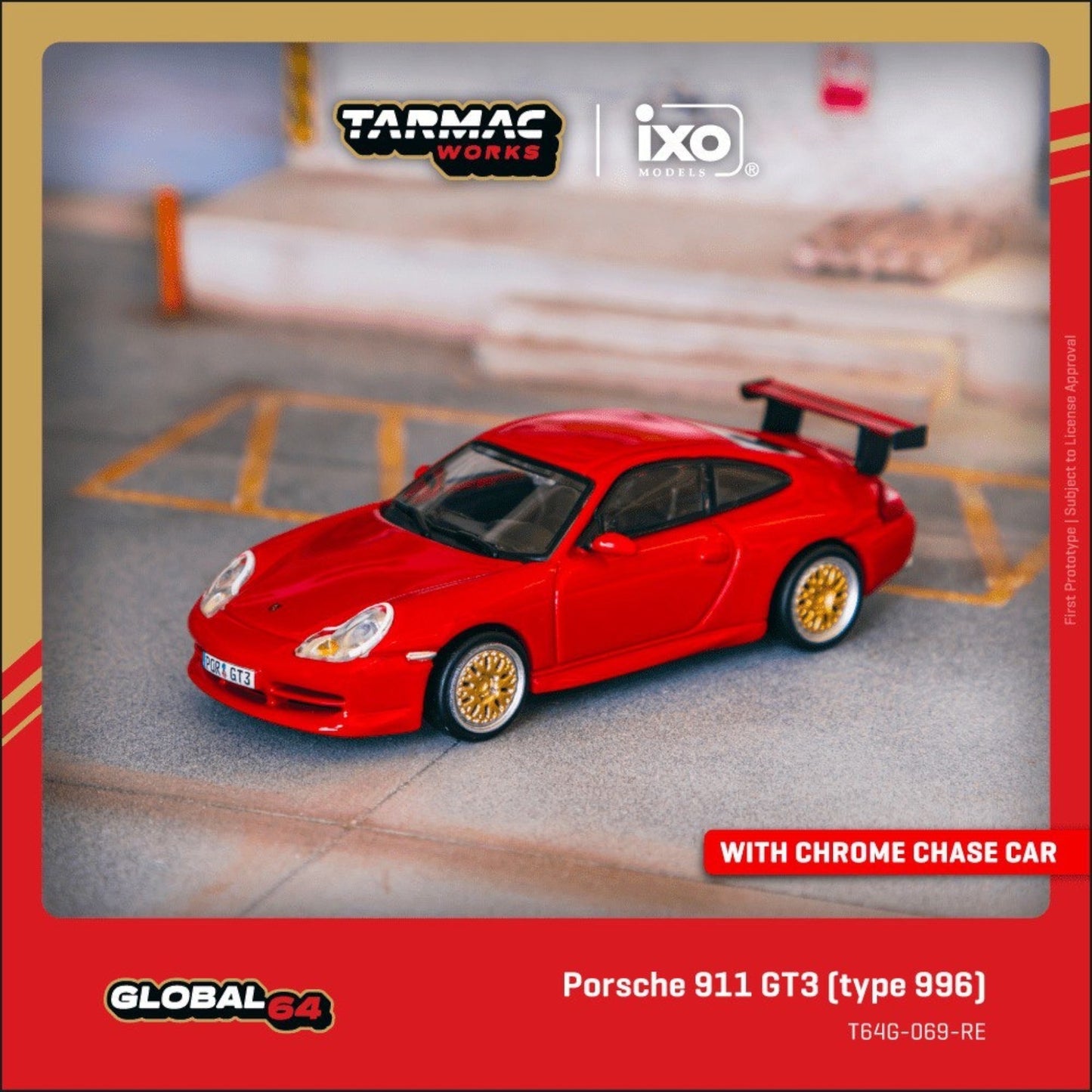 Tarmac Works x IXO - Pre-Order - Porsche 911 GT3 (996), red - T64G-069-RE