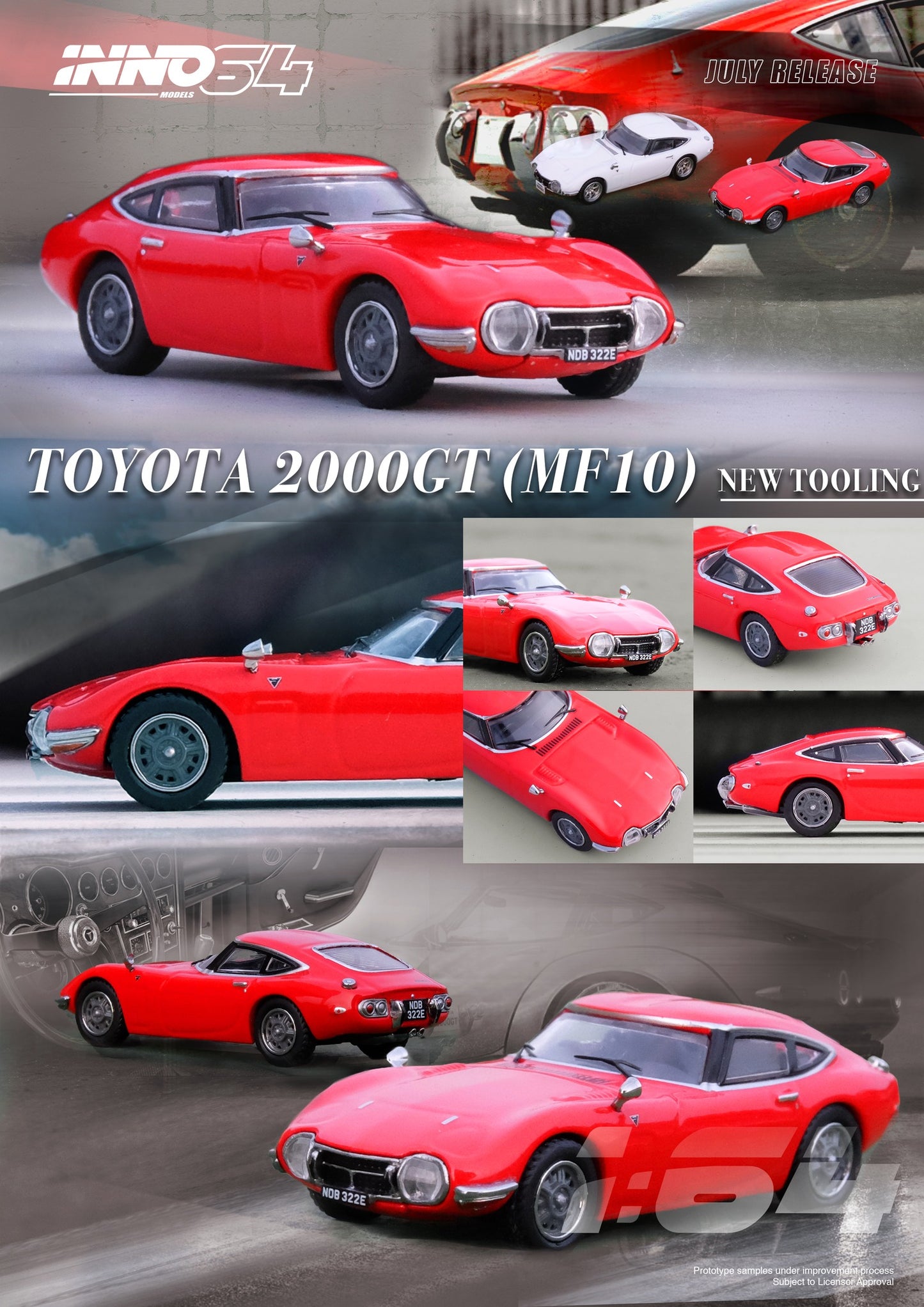 INNO64 - Toyota 2000GT, solar red - 1:64 - IN64-2000GT-RED
