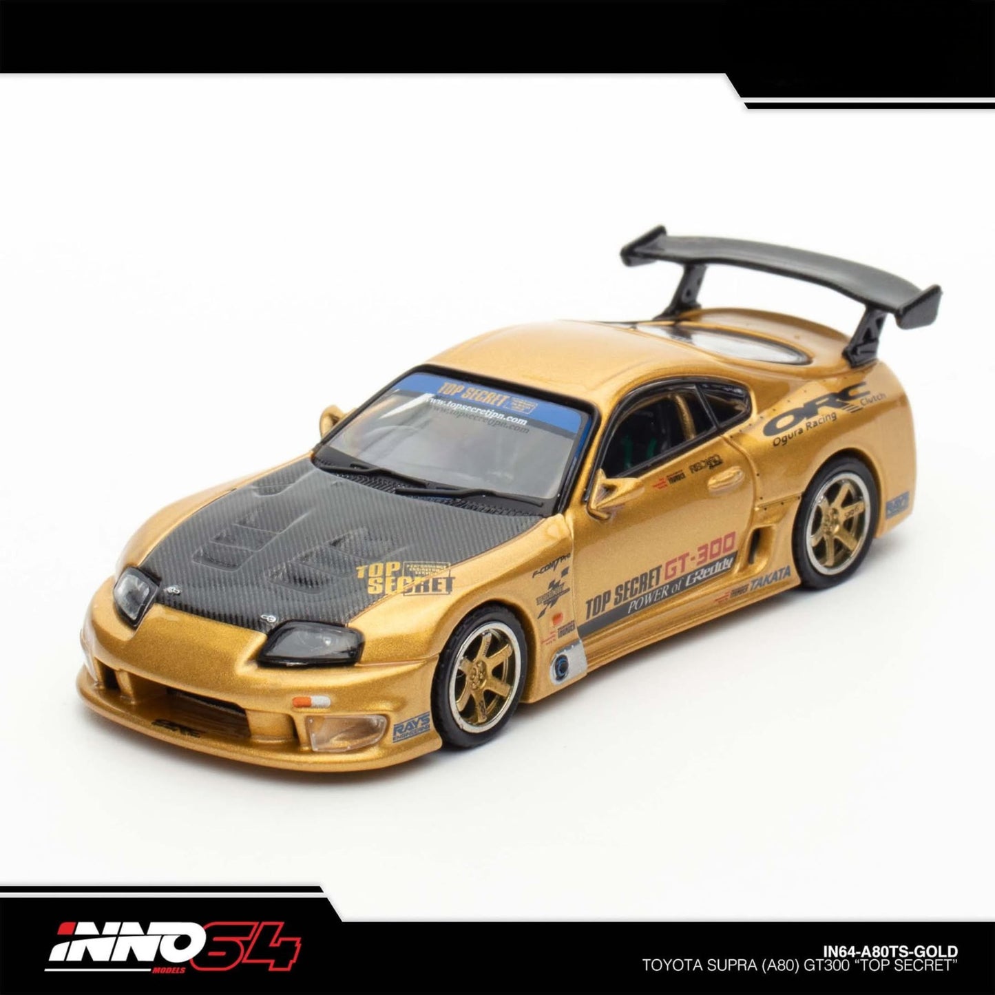 INNO64 - Pre-Order - TOYOTA SUPRA (A80) TOP SECRET GT300 - IN64-A80TS-GOLD