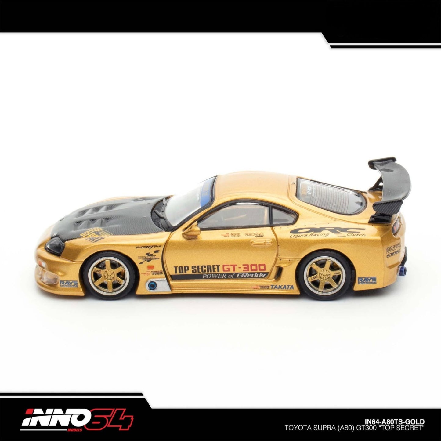 INNO64 - Pre-Order - TOYOTA SUPRA (A80) TOP SECRET GT300 - IN64-A80TS-GOLD