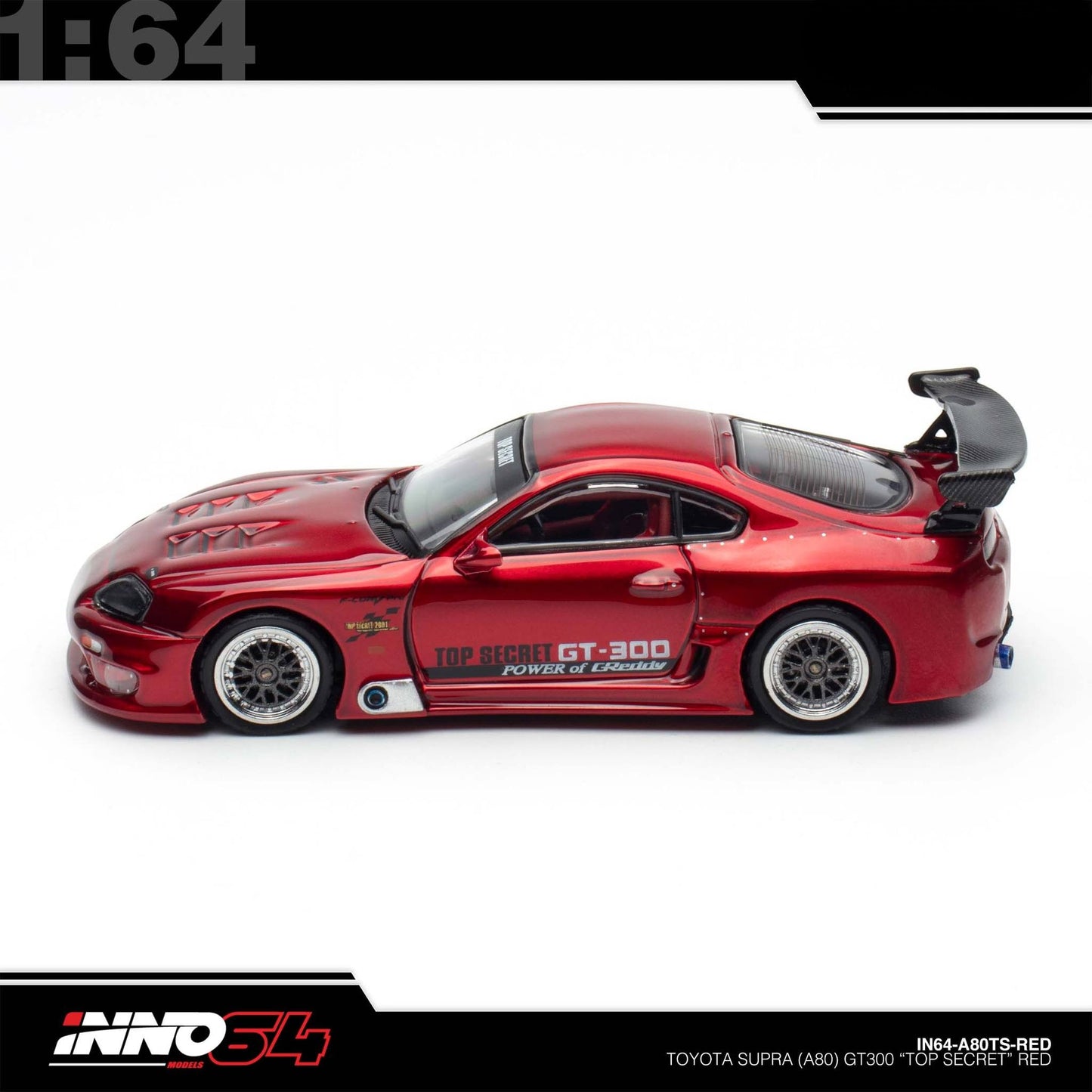 INNO64 - Pre-Order - TOYOTA SUPRA (A80) "TOP SECRET" Red - IN64-A80TS-RED