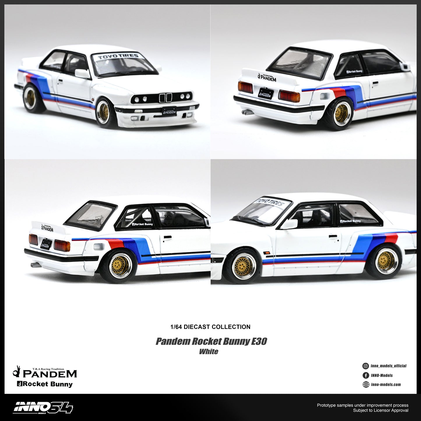 INNO64 - Pre-Order - PANDEM ROCKET BUNNY E30 White - IN64-E30P-WHI