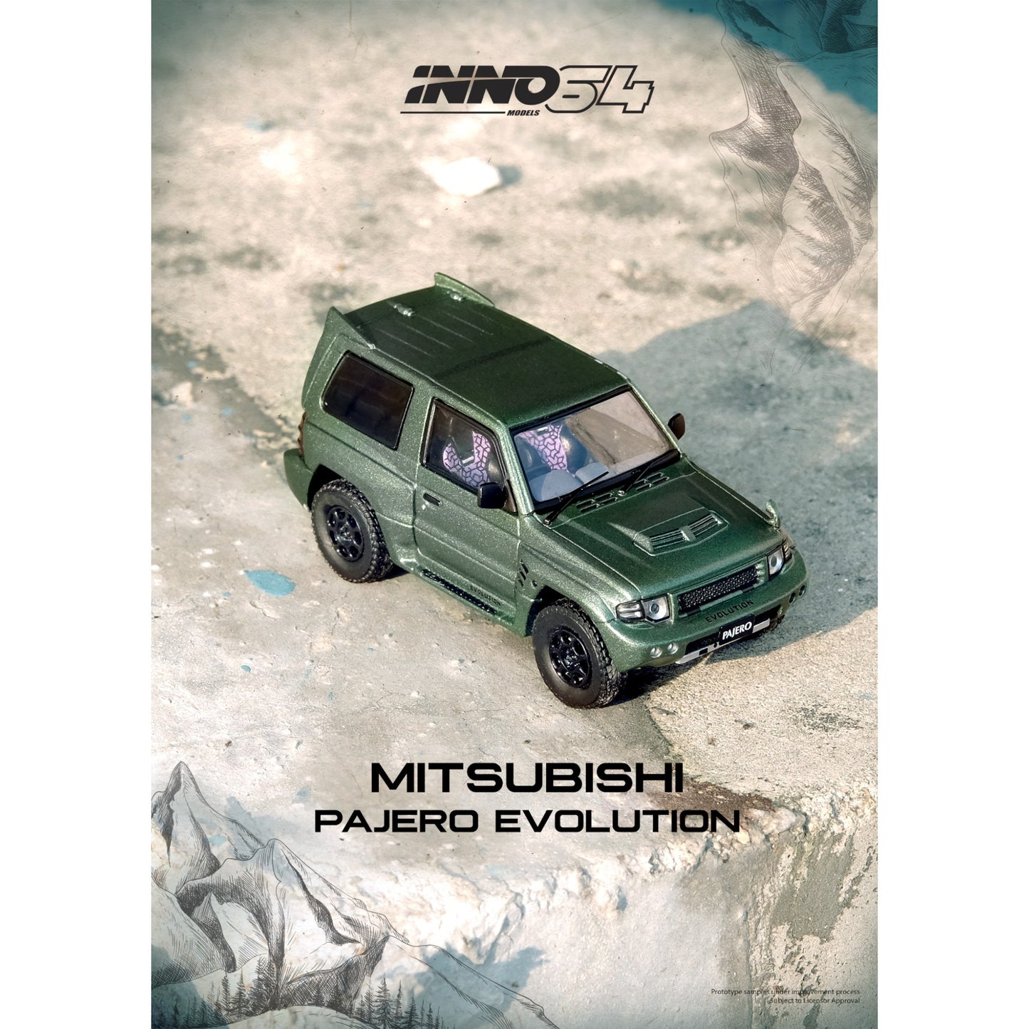 INNO64 - MITSUBISHI PAJERO EVOLUTION Satin Green - IN64-EVOP-SGRE