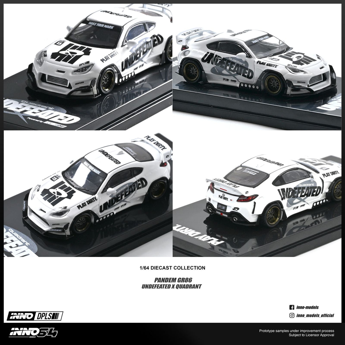 INNO64 - Pre-Order - Toyota GR86 "PANDEM ROCKET BUNNY" UNDEFEATED X QUADRANT - IN64-GR86-UNDXQD - Tokyo Auto Salon Hong Kong 2026T