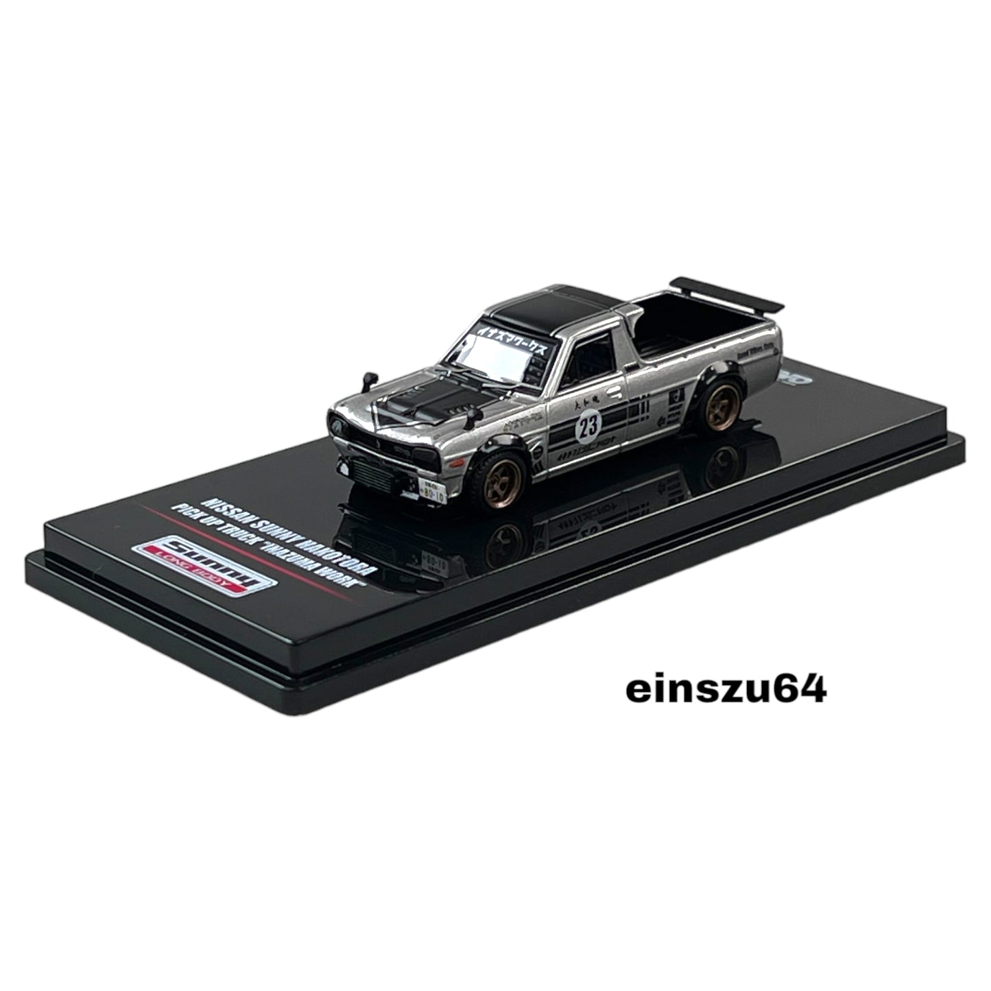 INNO64 - Nissan Sunny Hakotora Pick Up Truck *Inazuma Work*, grey- 1:64 - IN64-HKT-23R