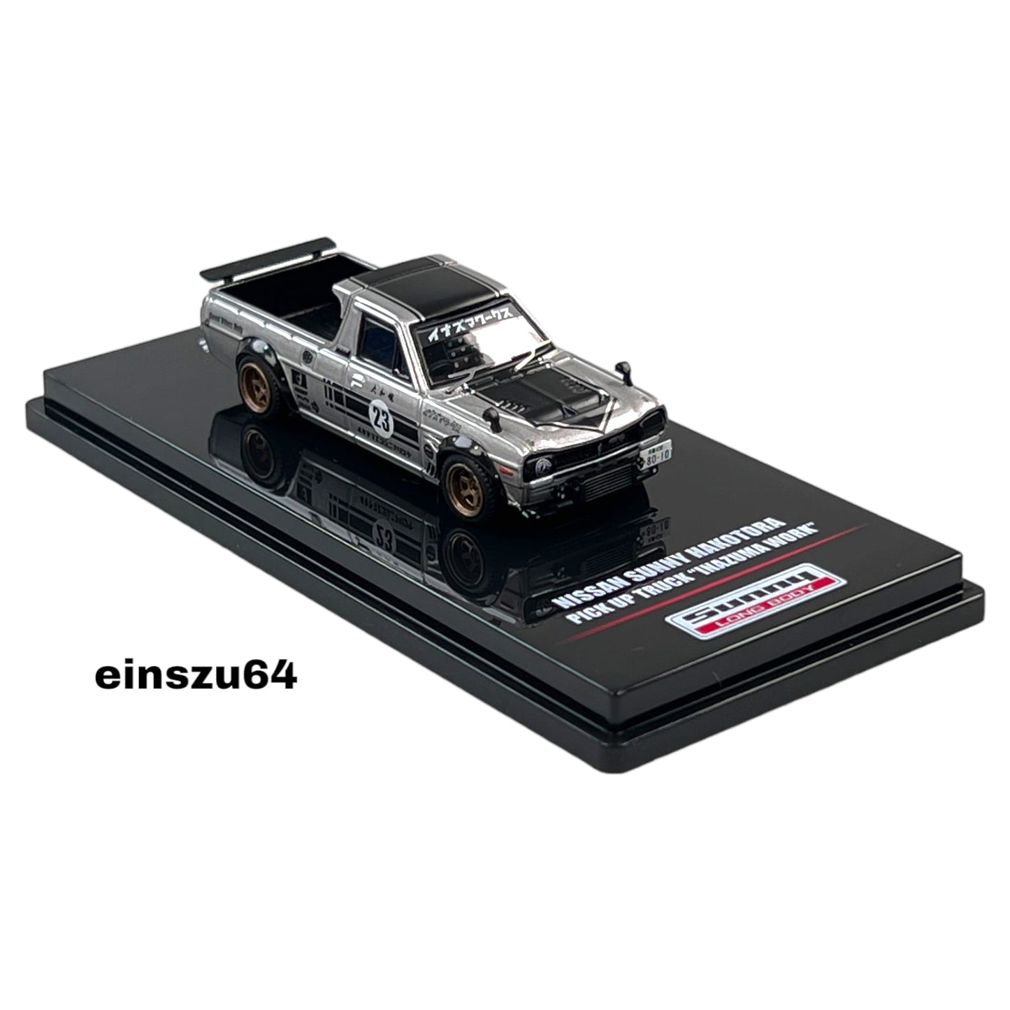 INNO64 - Nissan Sunny Hakotora Pick Up Truck *Inazuma Work*, grey- 1:64 - IN64-HKT-23R