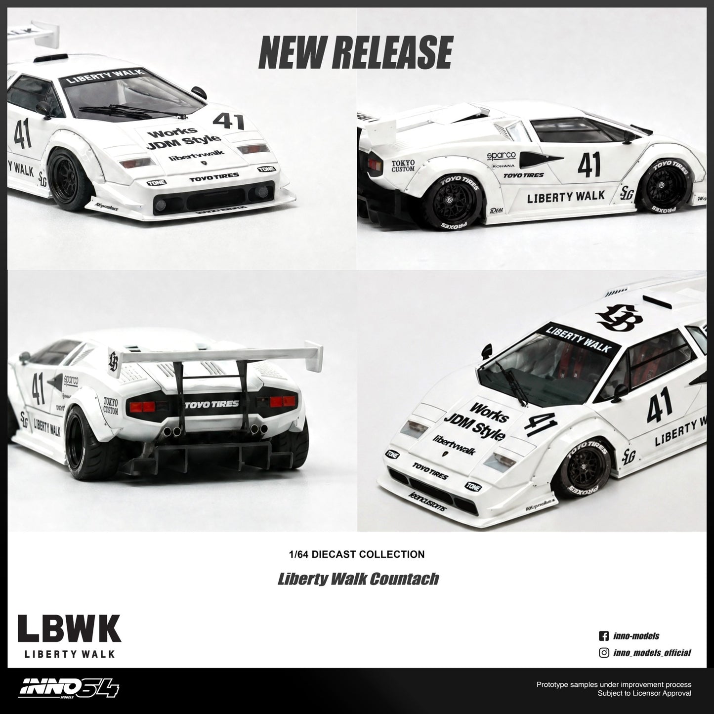 INNO64 - Pre-Order - Lamborghini Countach Liberty Walk - IN64-LBCOUNTACH-01
