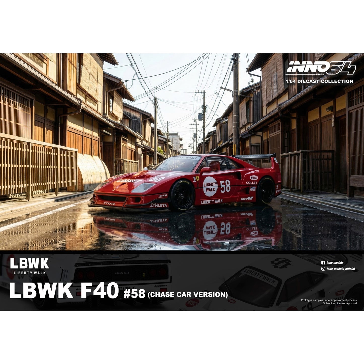 INNO64 - Pre-Order - LBWK F40 Collet #58, red Chase Car - IN64-LBWKF40-COLLET