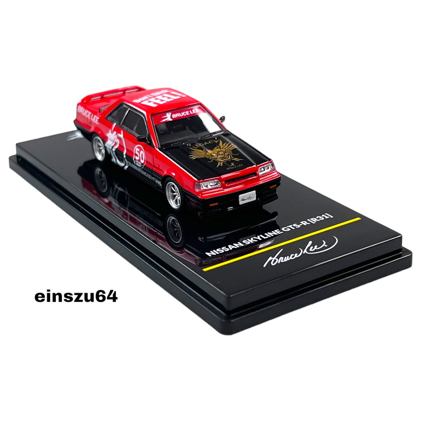 INNO64 - Nissan Skyline GTS-R R31 *Bruce Lee 50th Anniversary*, red/black - 1:64 - IN64-R31BRUCELEE-R