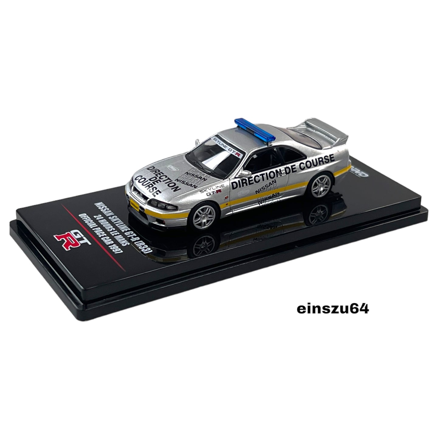 INNO64 - 1997 Nissan Skyline GT-R (R33) 24 Hours Le Mans Offical Pace Car, silver/yellow - 1:64 - IN64-R33-LMPC