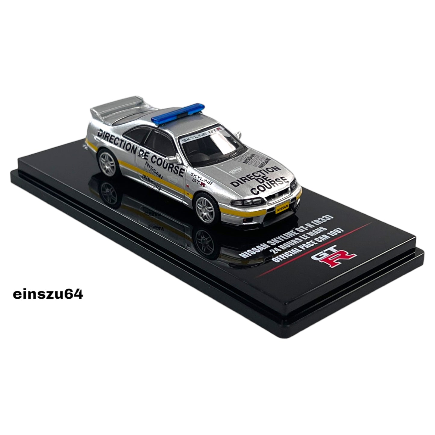 INNO64 - 1997 Nissan Skyline GT-R (R33) 24 Hours Le Mans Offical Pace Car, silver/yellow - 1:64 - IN64-R33-LMPC