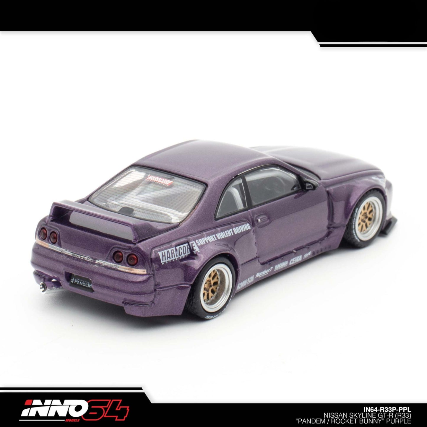 INNO64 - Pre-Order - Nissan Skyline GT-R (R33) "Pandem / Rocket Bunny" Purple - IN64-R33P-PPL