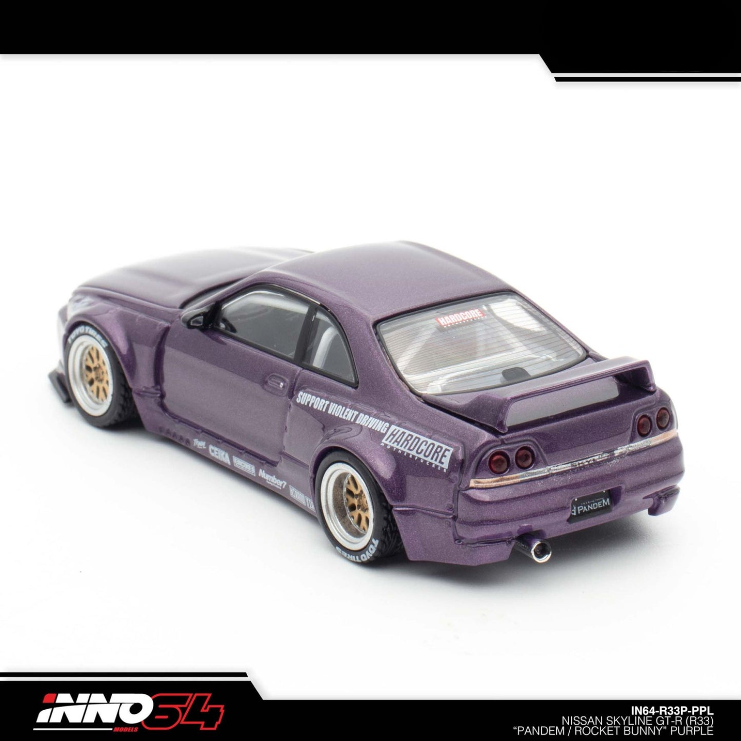 INNO64 - Pre-Order - Nissan Skyline GT-R (R33) "Pandem / Rocket Bunny" Purple - IN64-R33P-PPL