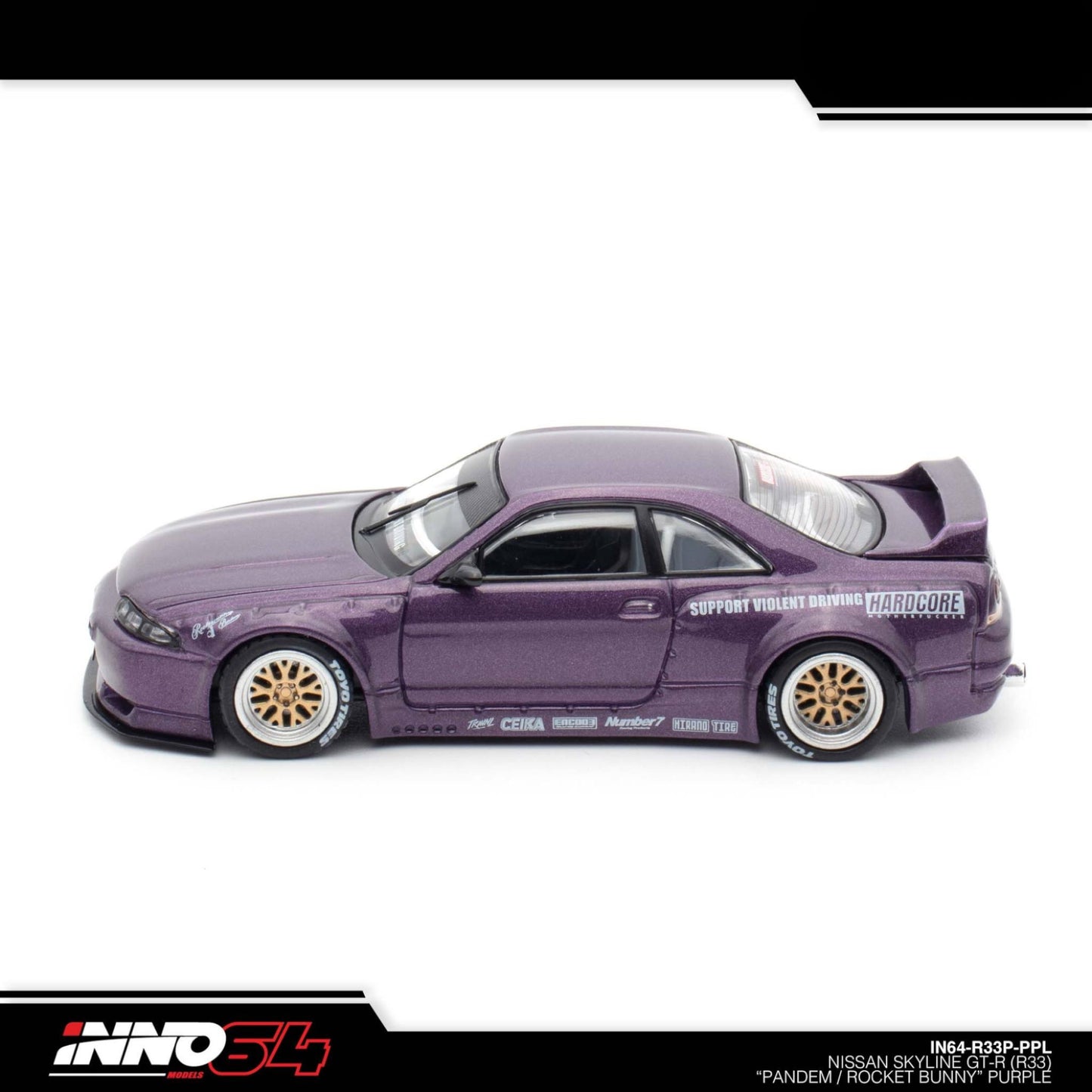 INNO64 - Pre-Order - Nissan Skyline GT-R (R33) "Pandem / Rocket Bunny" Purple - IN64-R33P-PPL