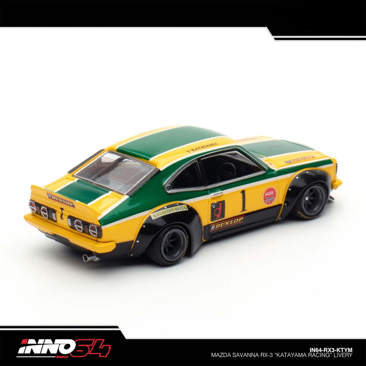 INNO64 - Pre-Order - MAZDA SAVANNA RX3 "KATAYAMA RACING" - IN64-RX3-KTYM