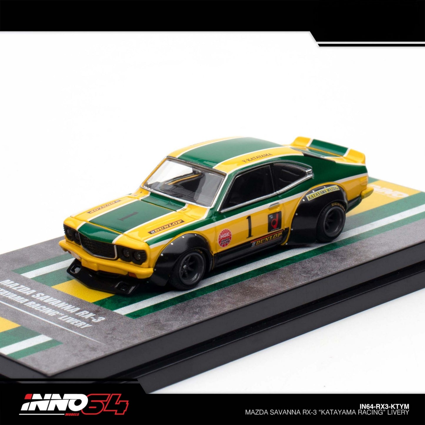 INNO64 - Pre-Order - MAZDA SAVANNA RX3 "KATAYAMA RACING" - IN64-RX3-KTYM