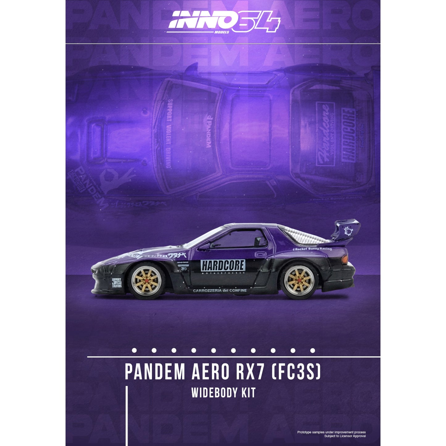 INNO64 - Pre-Order - MAZDA RX7 (FC3S) "PANDEM ROCKET BUNNY" - IN64-RX7FCP-PB