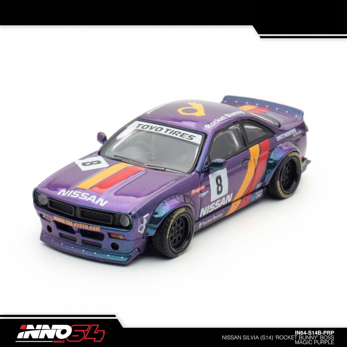 INNO64 - NISSAN SILVIA (S14) BOSS "ROCKET BUNNY" Purple - IN64-S14B-PRP