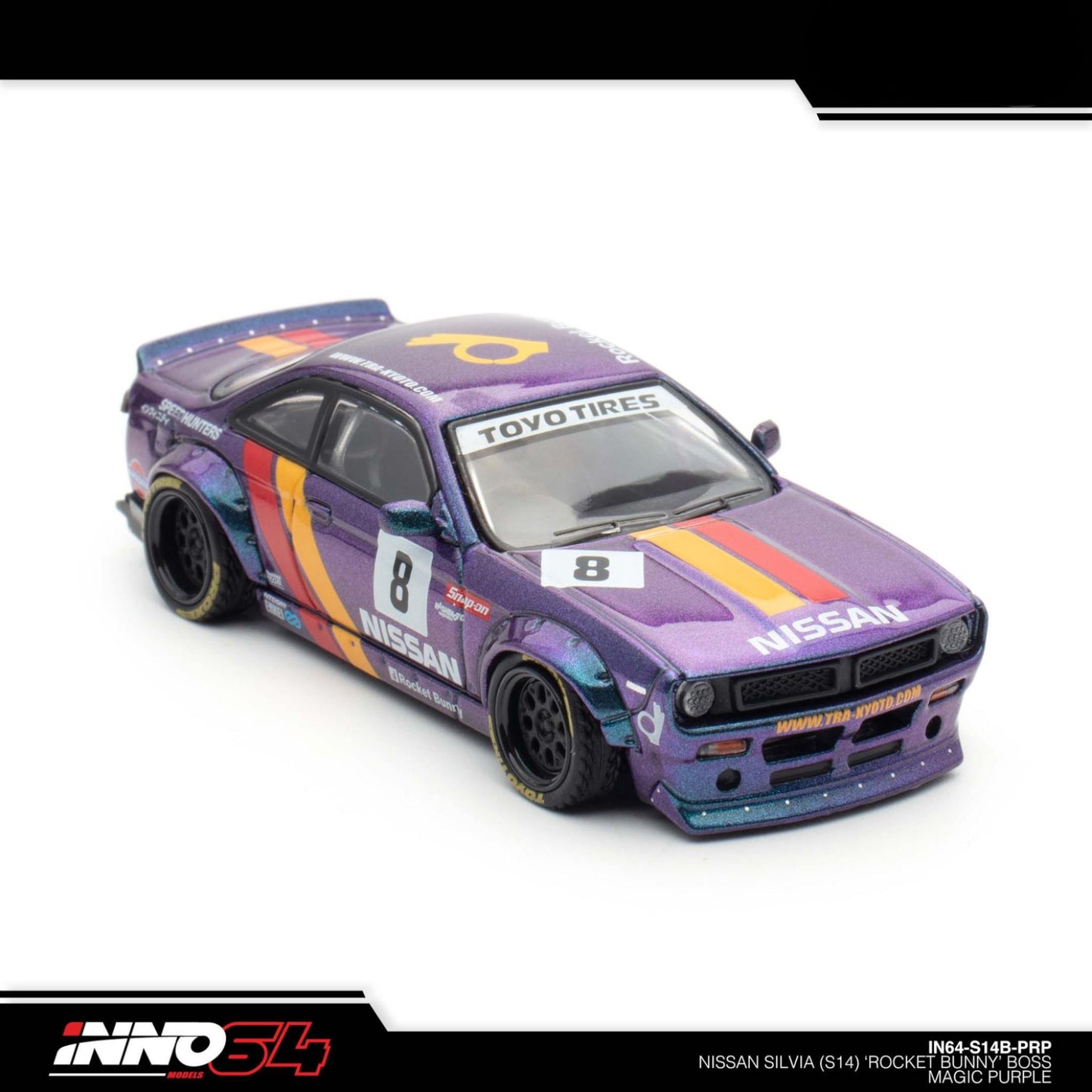 INNO64 - NISSAN SILVIA (S14) BOSS "ROCKET BUNNY" Purple - IN64-S14B-PRP