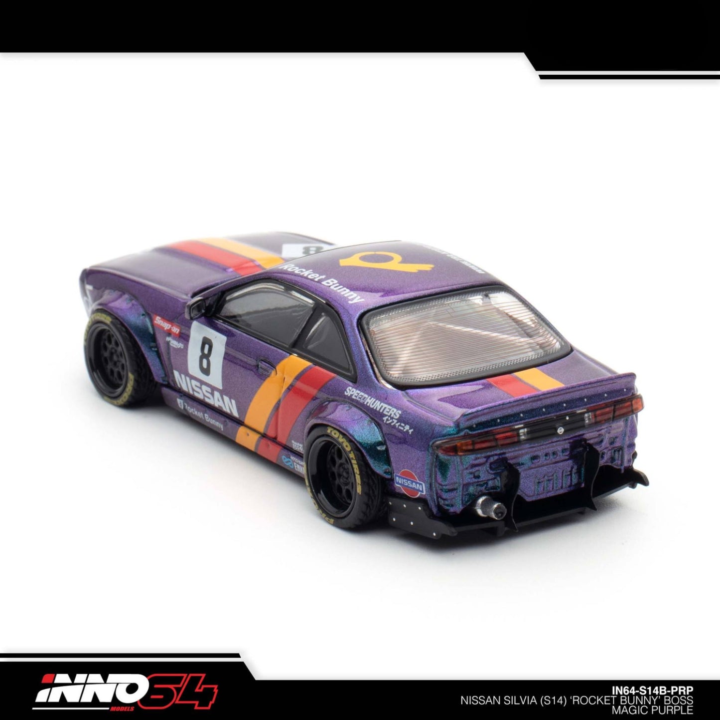 INNO64 - NISSAN SILVIA (S14) BOSS "ROCKET BUNNY" Purple - IN64-S14B-PRP