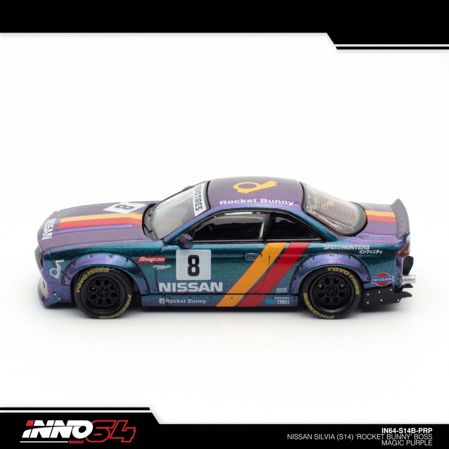 INNO64 - NISSAN SILVIA (S14) BOSS "ROCKET BUNNY" Purple - IN64-S14B-PRP