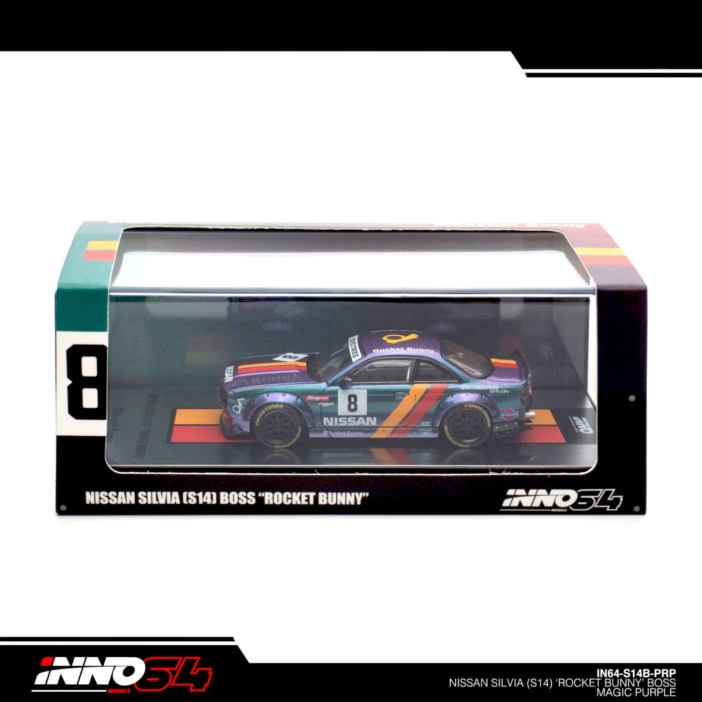 INNO64 - NISSAN SILVIA (S14) BOSS "ROCKET BUNNY" Purple - IN64-S14B-PRP