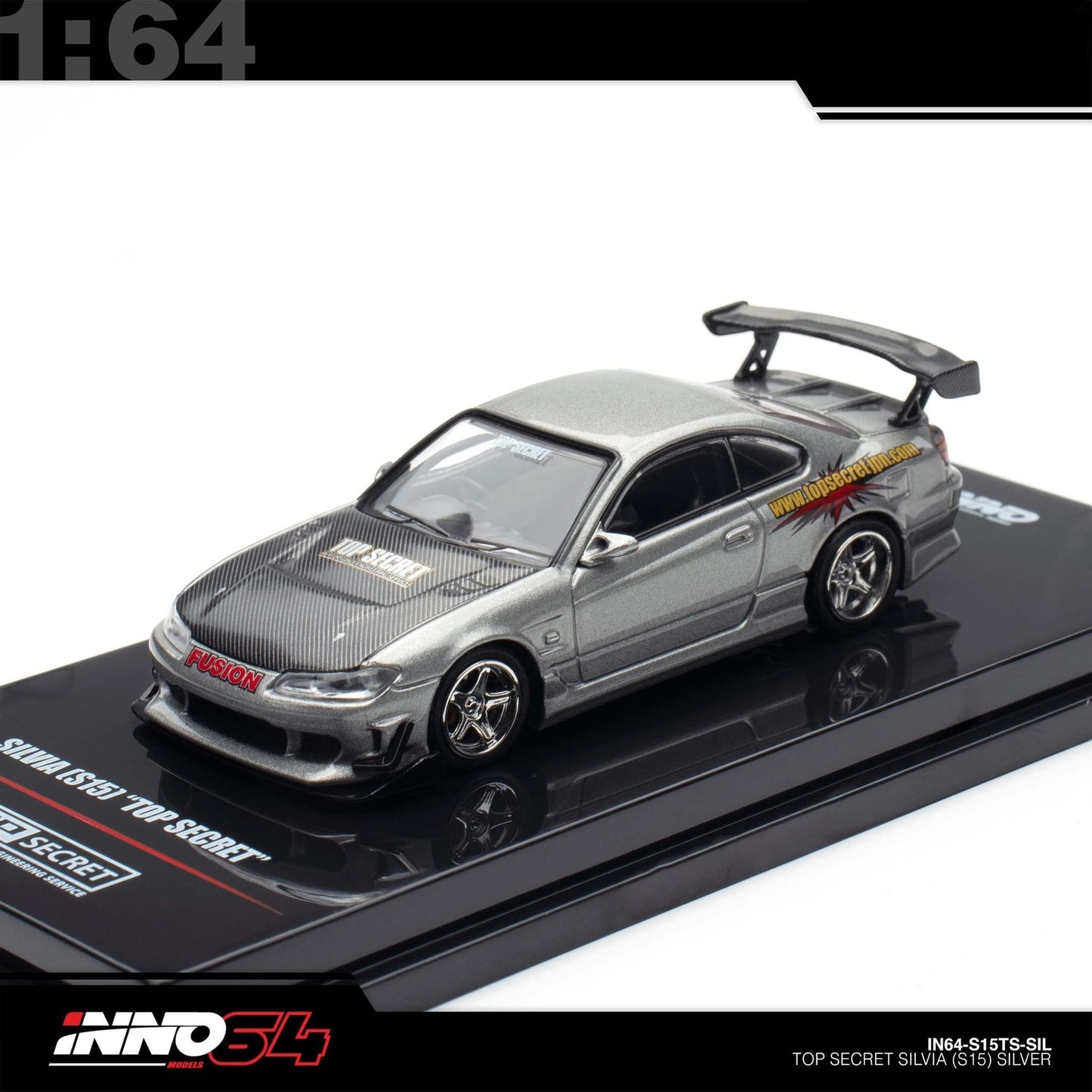 INNO64 - Pre-Order - TOP SECRET SILVIA (S15) Silver - IN64-S15TS-SIL