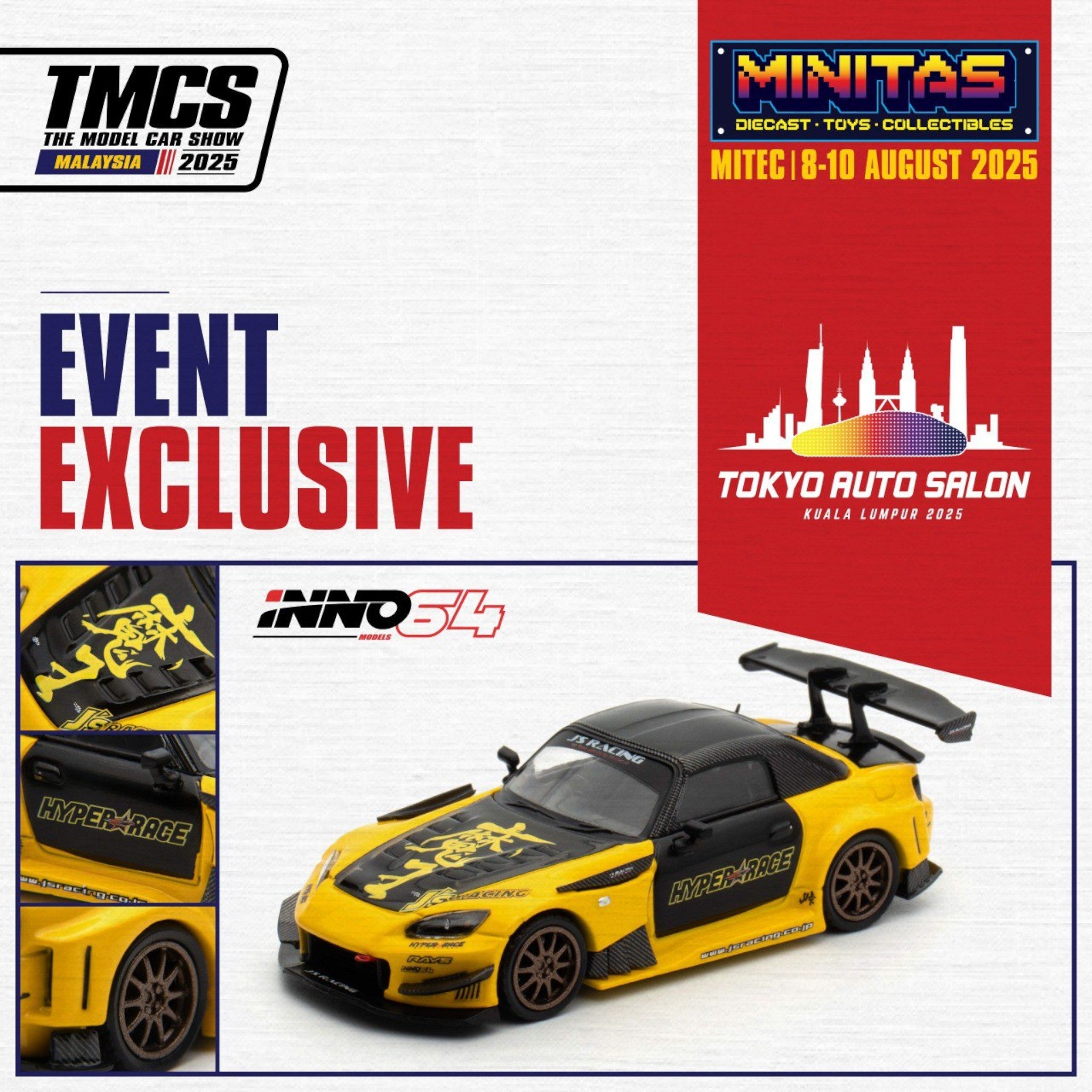 INNO64 - Pre-Order - J’s Racing x Hyper Race Motorsport Honda S2000 | 2025 Tokyo Auto Salon