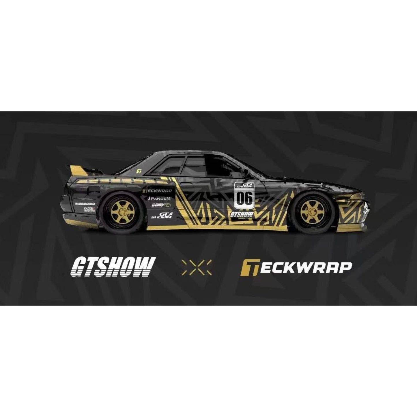 INNO64 x D/Stans - PANDEM Rocket Bunny Nissan GT-R(32) Suzhou TeckWrap - Dark Grey with Gold - GT Show 2026