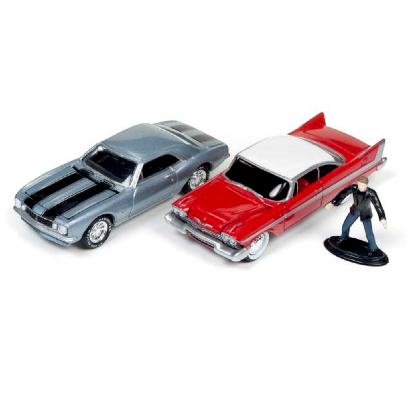 Johnny Lightning - Christine - Plymouth Fury & Chevrolet Camaro - Diorama - JLCP7042
