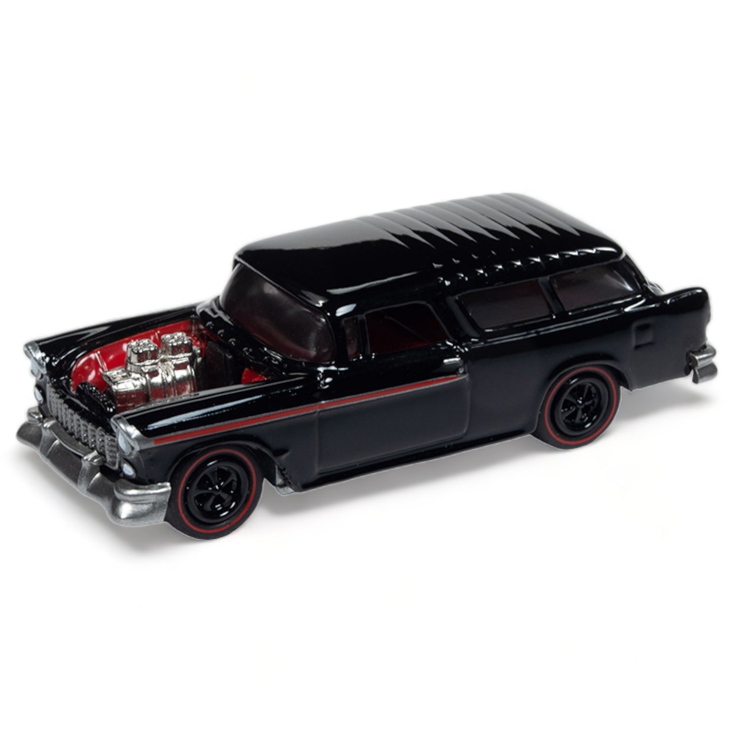 Johnny Lightning - Street Freaks - 1955 Chevrolet Nomad (Blacked Out) red - 1:64