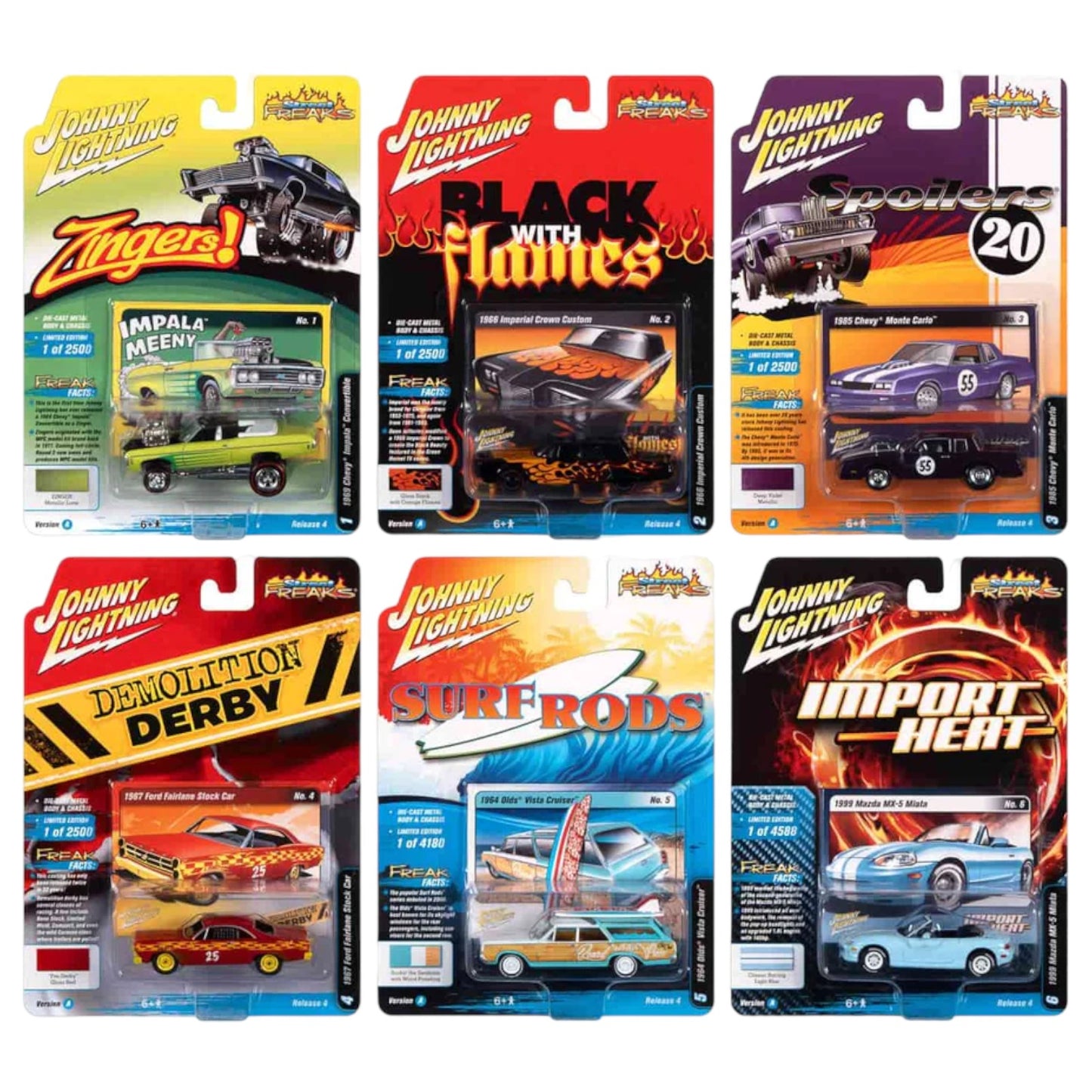 Johnny Lightning - Street Freaks - 1985 Chevrolet Monte Carlo (spoilers), violet - 1:64