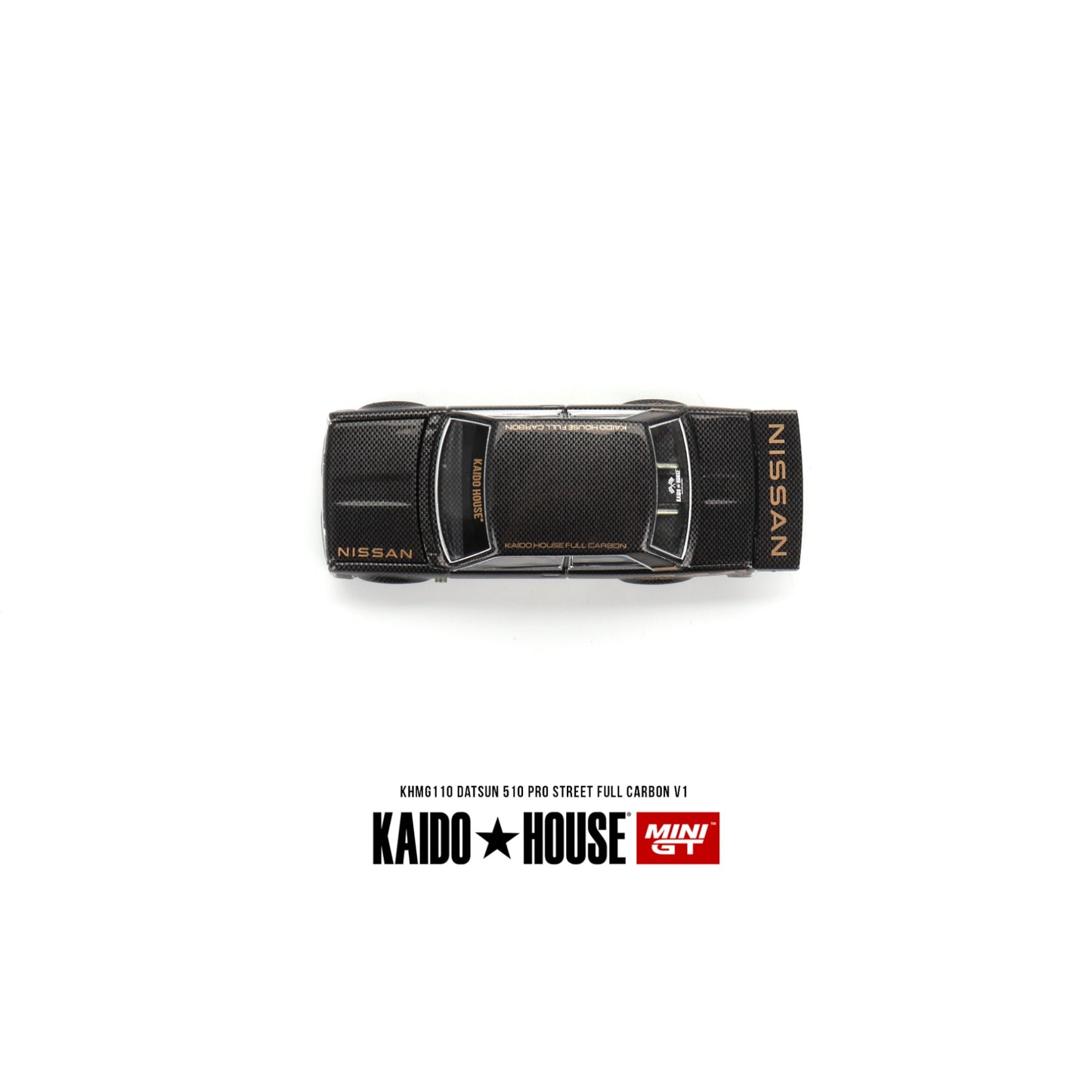 Mini GT Kaido House - Datsun 510 Pro Street Full Carbon V1 - KHMG110 - 1:64