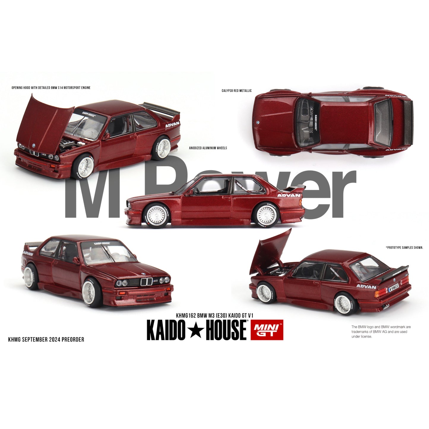 Mini GT Kaido House - BMW M3 (E30) GT V1, maroon - KHMG162 - 1:64
