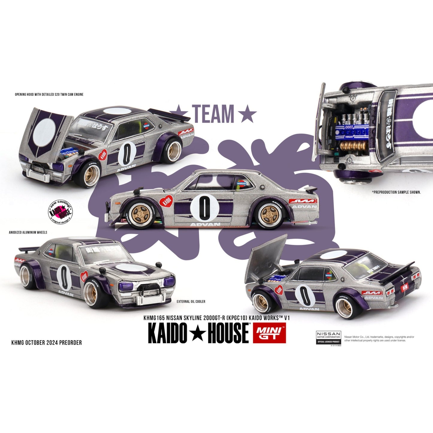 Mini GT Kaido House - Pre-Order - Nissan Skyline GT-R (KPGC10) Kaido Works V1 - KHMG165